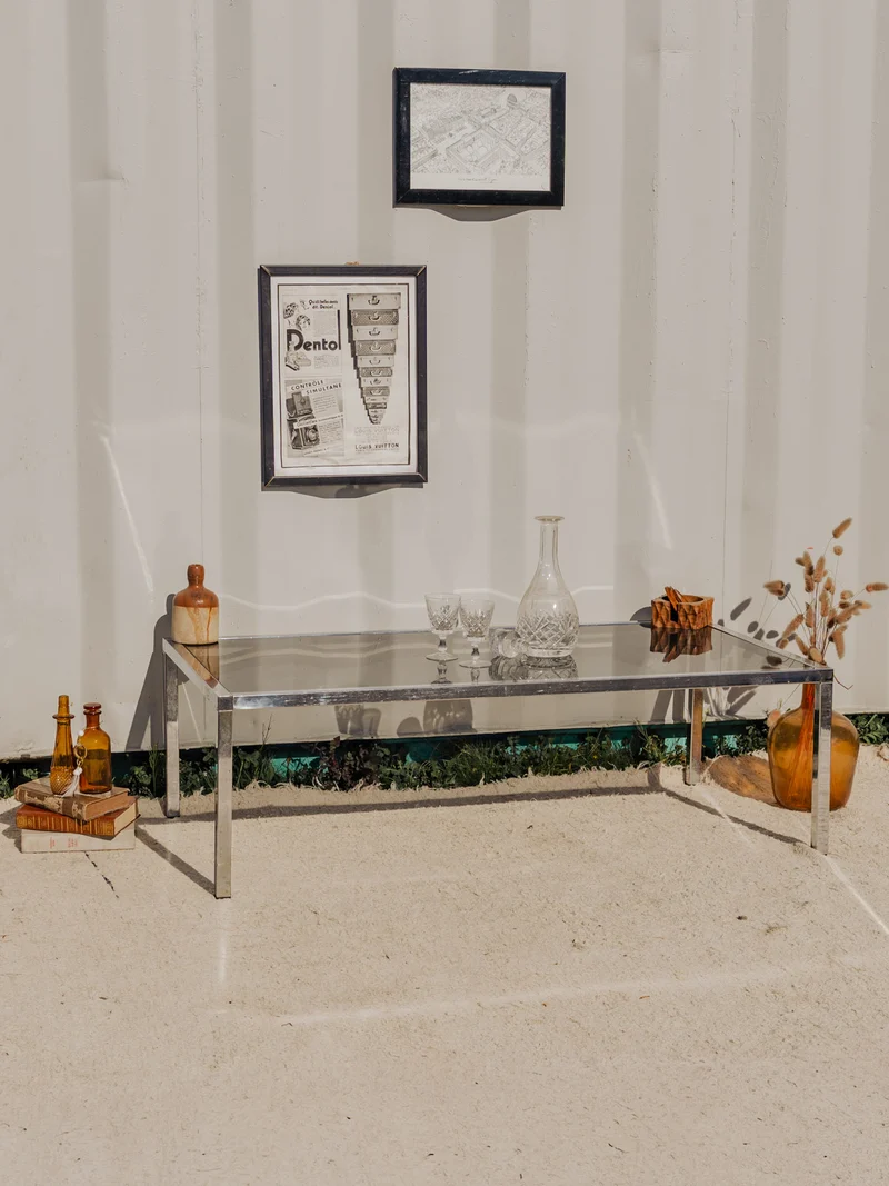 Donna, la table basse chromée en verre N°845