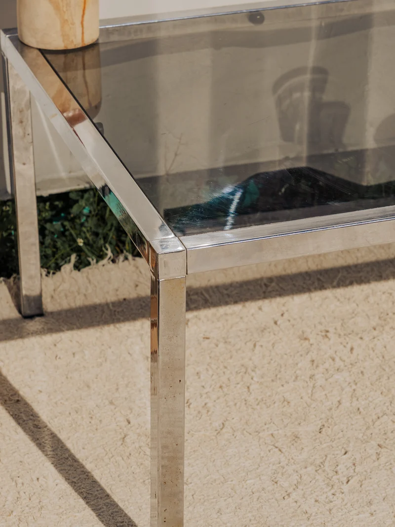 Donna, la table basse chromée en verre N°845