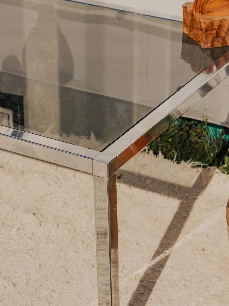 Donna, la table basse chromée en verre N°845