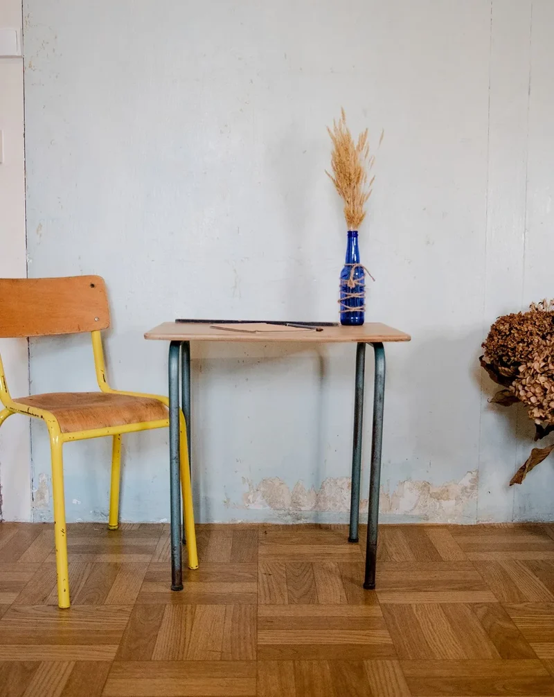 Edouard, le bureau d'écolier en bois et métal N°592