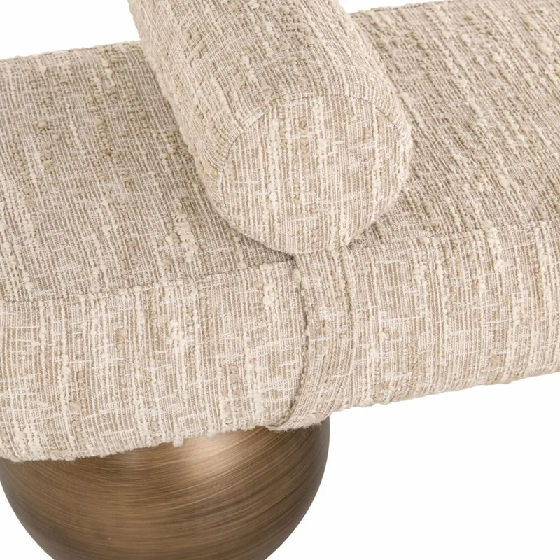 Casa Padrino Luxus Sitzbank Beige / Braun 148 cm - Luxus Hotel Möbel