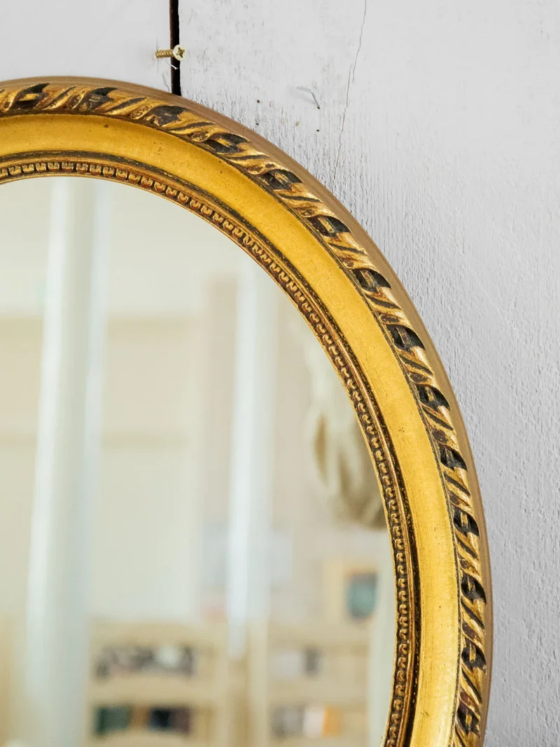 Georges, le miroir doré en bois N°1028