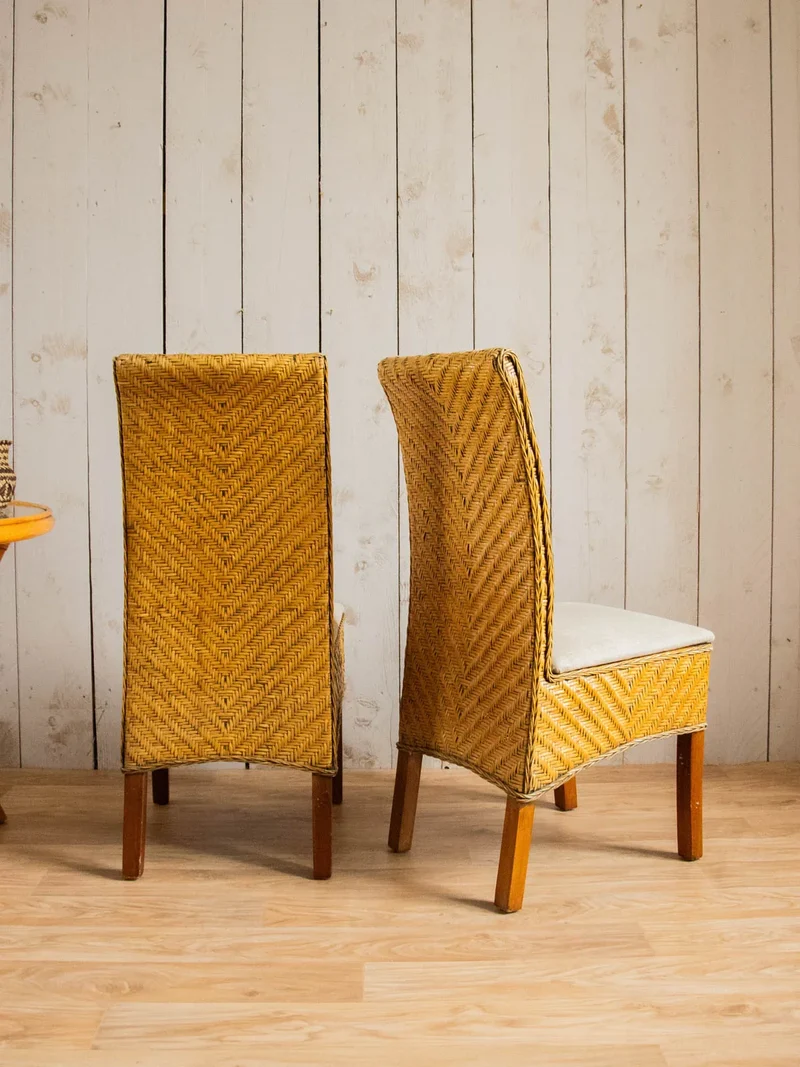 Claude, la paire de chaises en rotin tressé N°1036