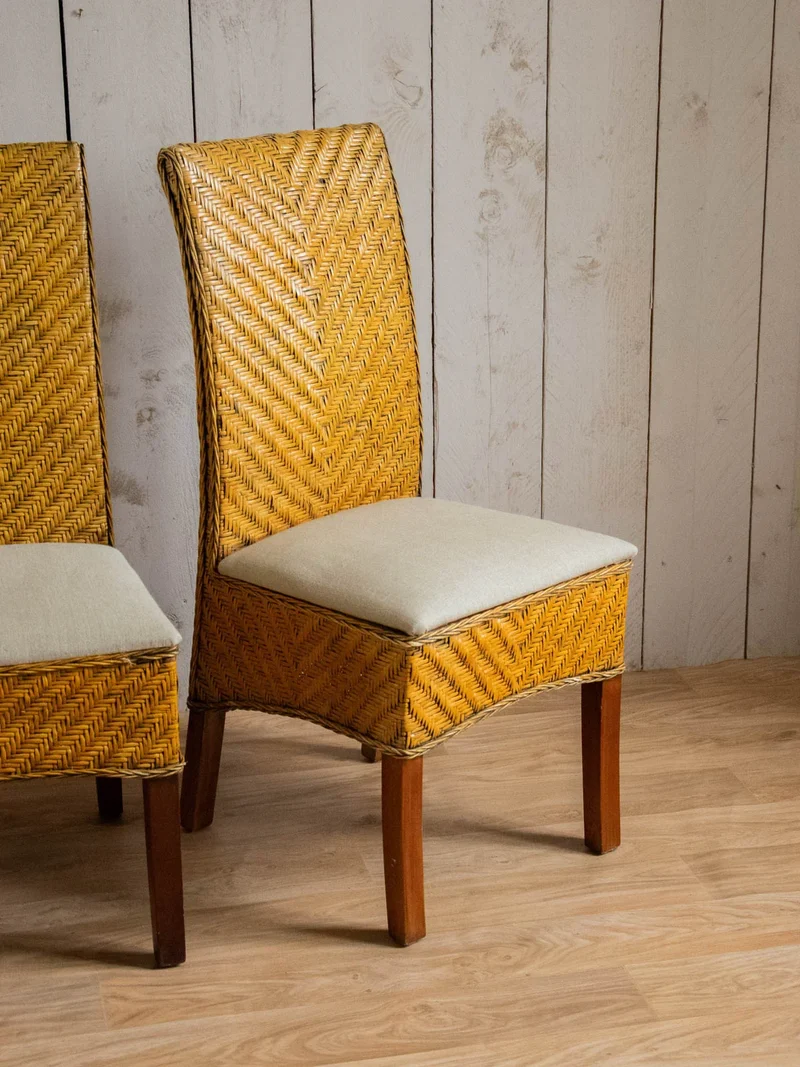 Claude, la paire de chaises en rotin tressé N°1036