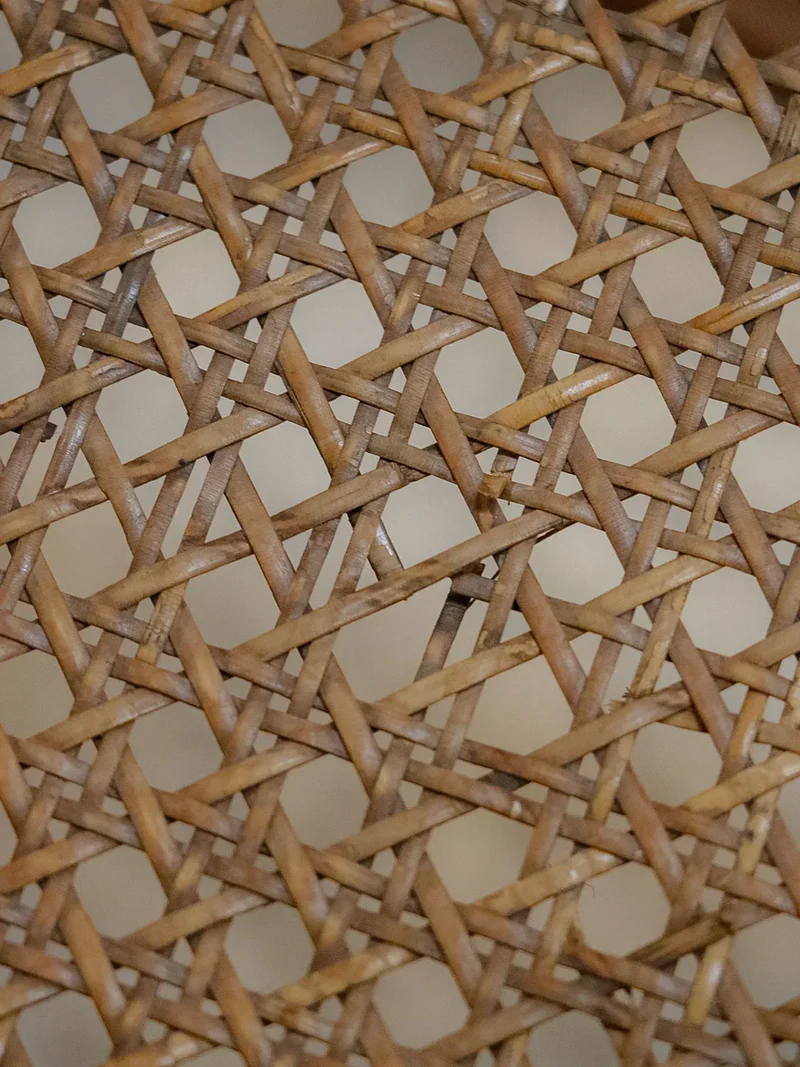 Claude, la paire de chaises en bois et cannage N°978