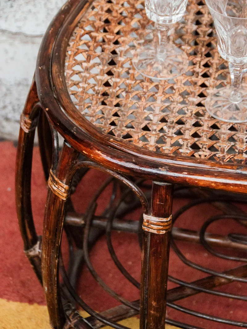 Léonie, la table basse ovale en rotin N°519
