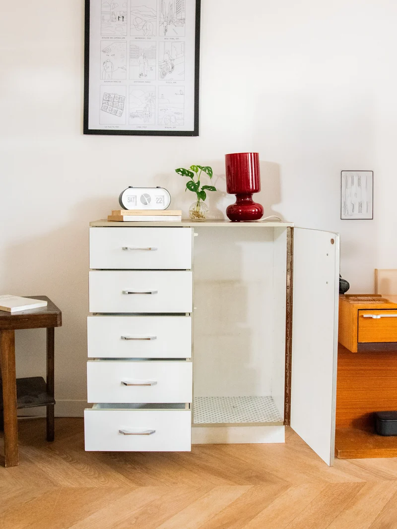 Gustave, le buffet en formica blanc N°514