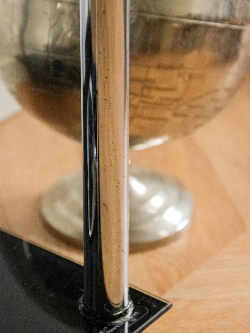 Hanna, la table d'appoint en métal et verre noir N°835