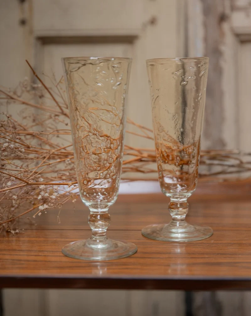 Eugène, le lot de 6 flûtes en verre N°218