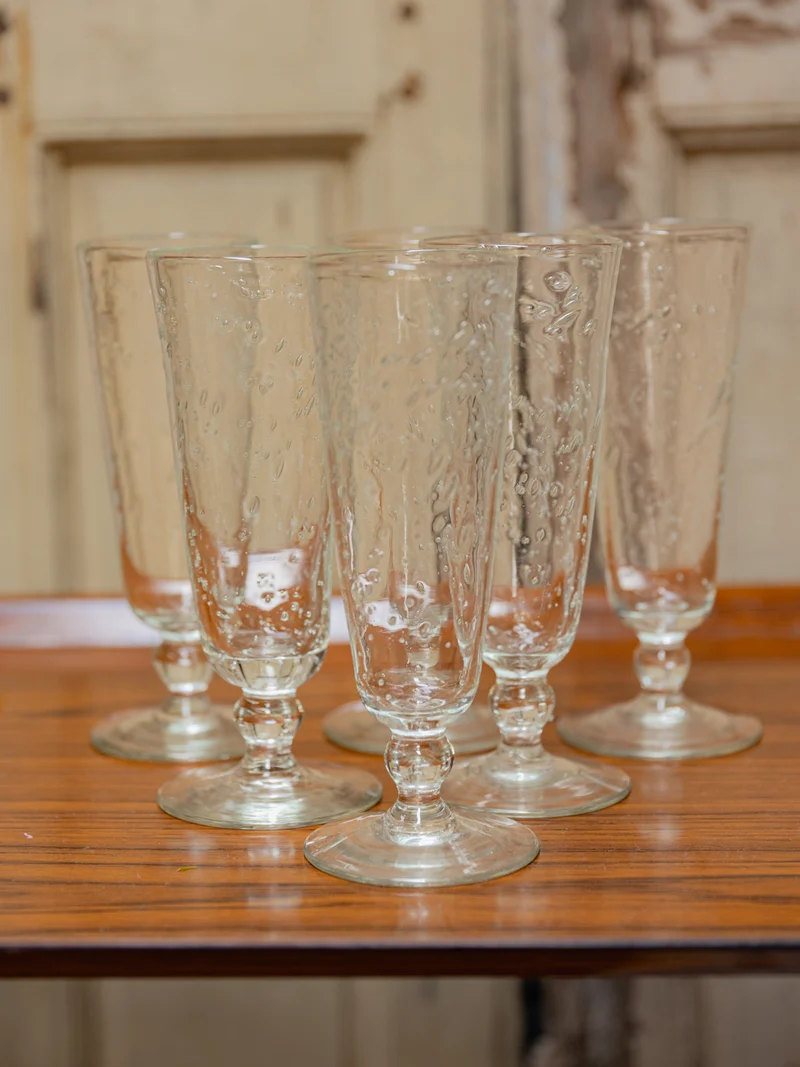 Eugène, le lot de 6 flûtes en verre N°218