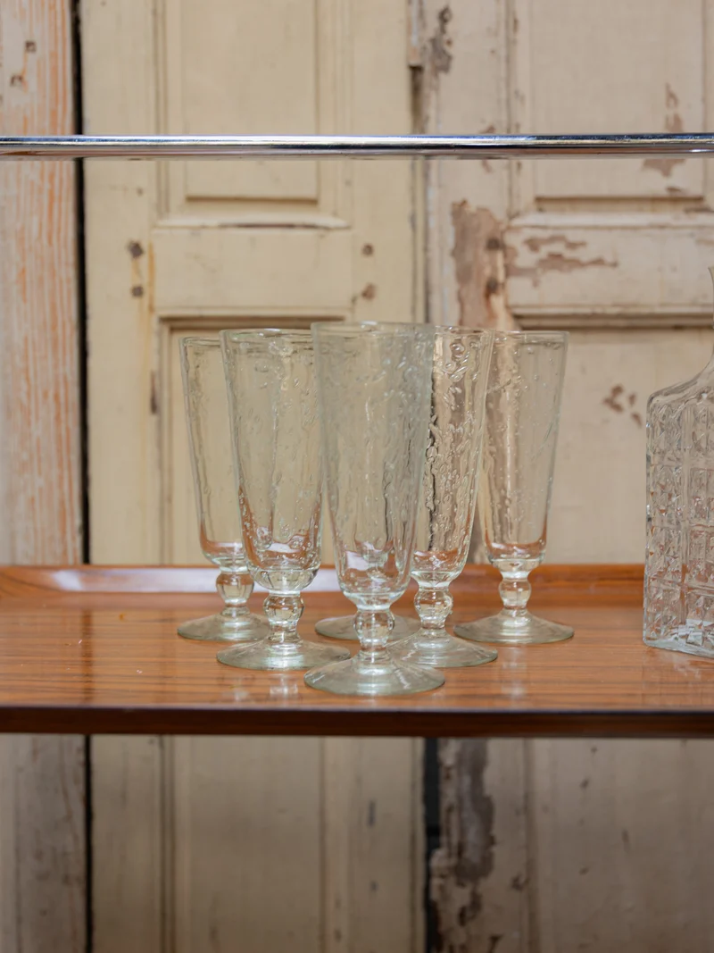Eugène, le lot de 6 flûtes en verre N°218