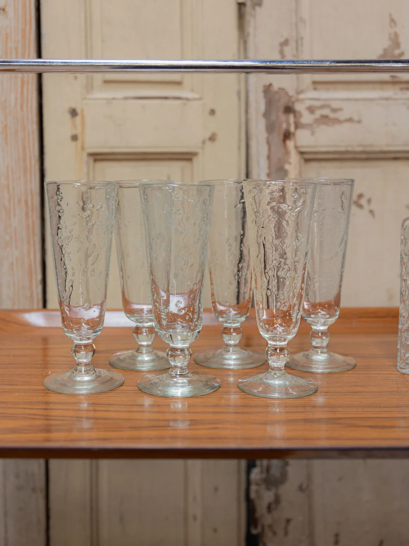 Eugène, le lot de 6 flûtes en verre N°218