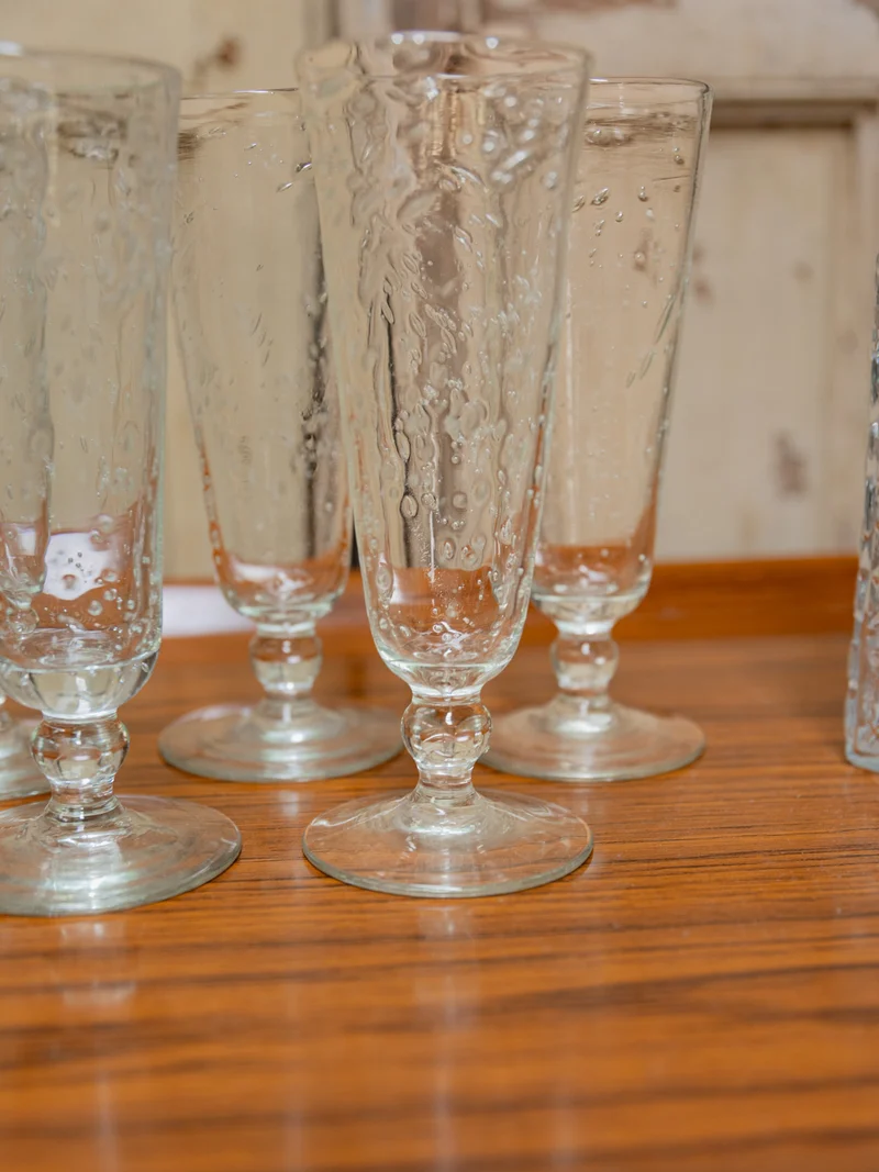 Eugène, le lot de 6 flûtes en verre N°218