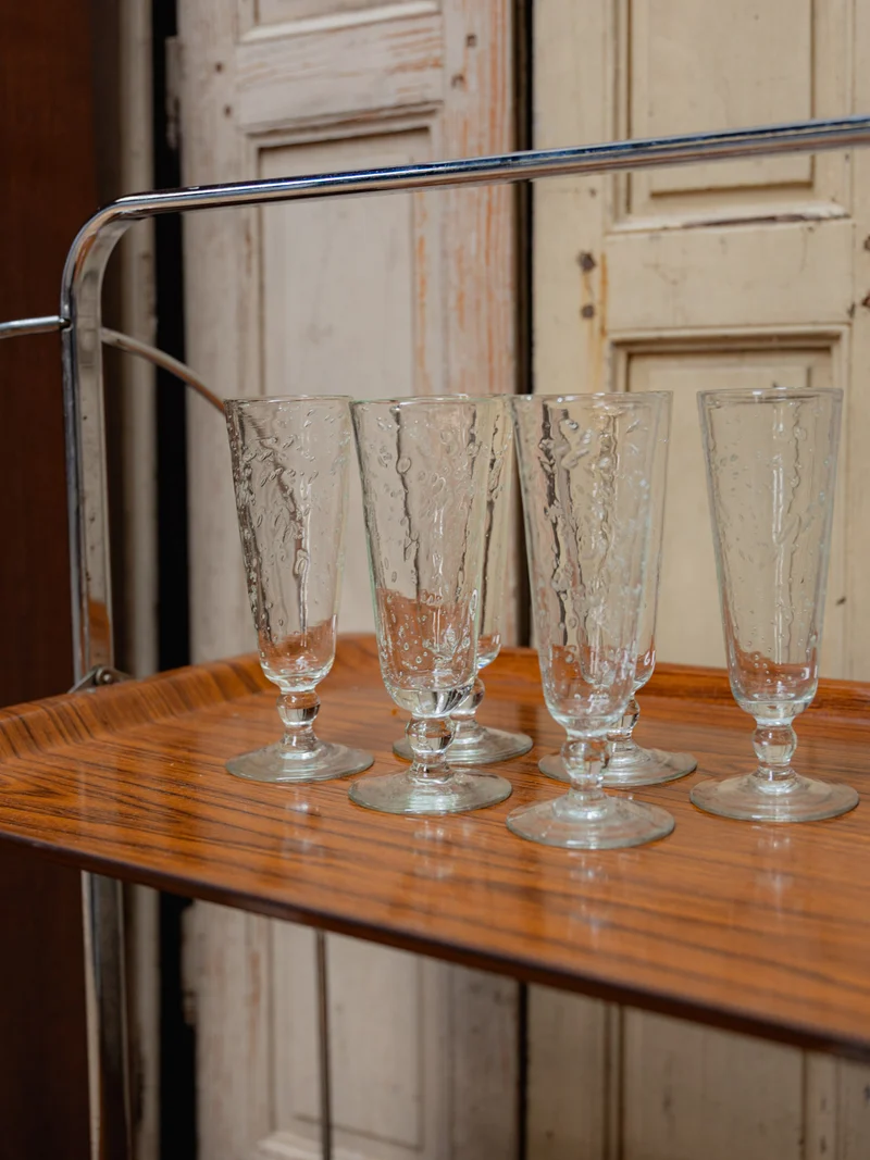 Eugène, le lot de 6 flûtes en verre N°218