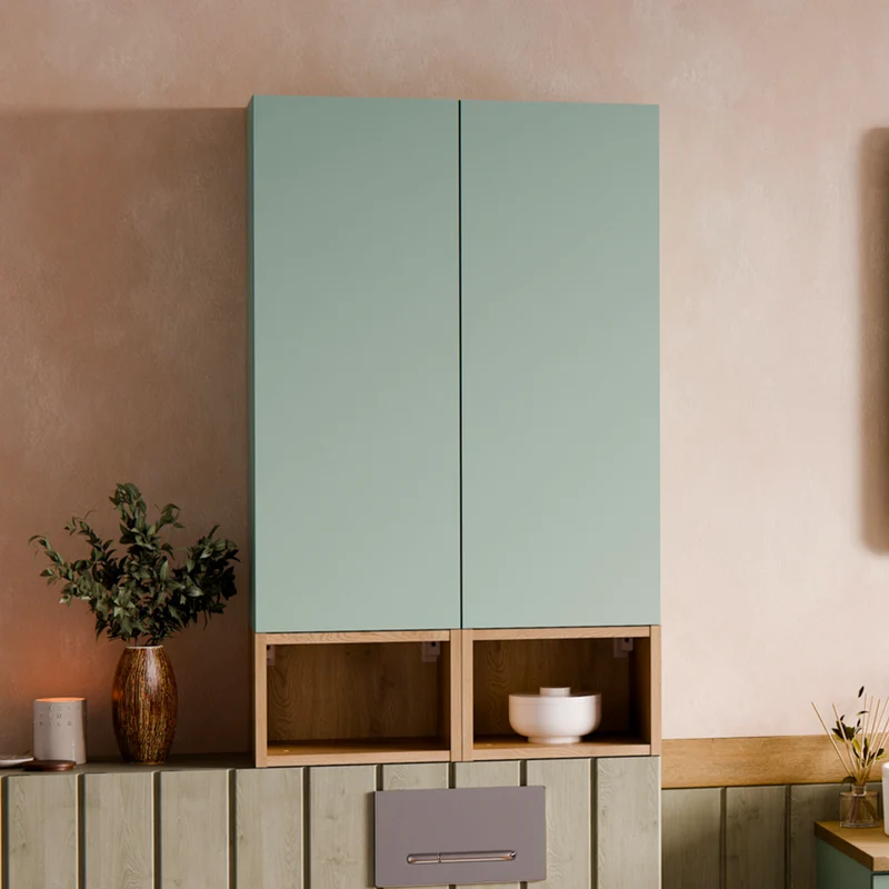 Armoire murale 1 niche Oria Vert mat
