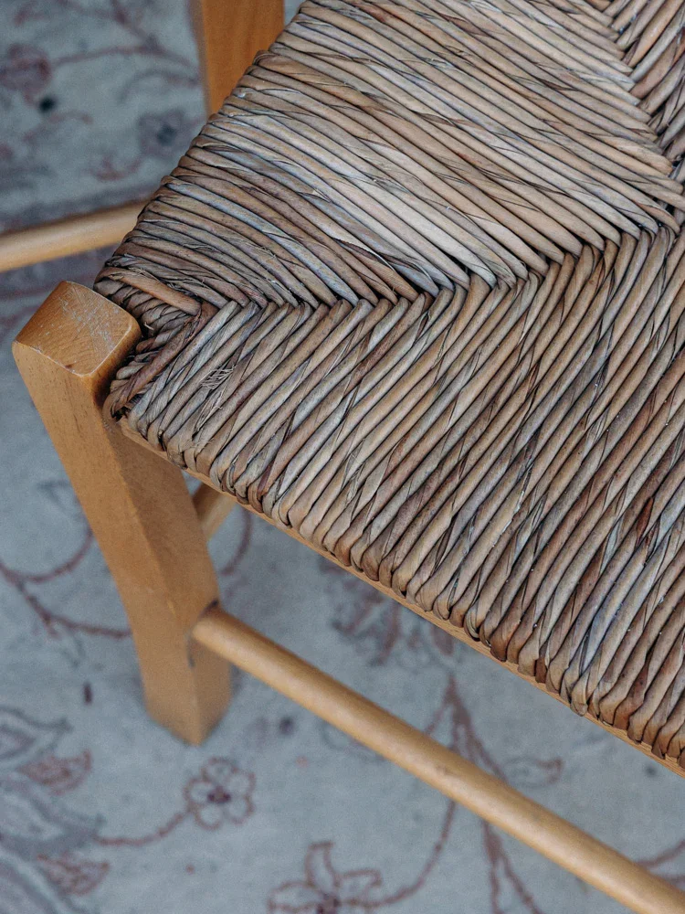 Regis, le lot de 2 tabourets en bois et paille N°891