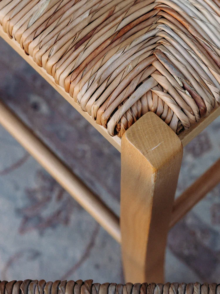Regis, le lot de 2 tabourets en bois et paille N°891