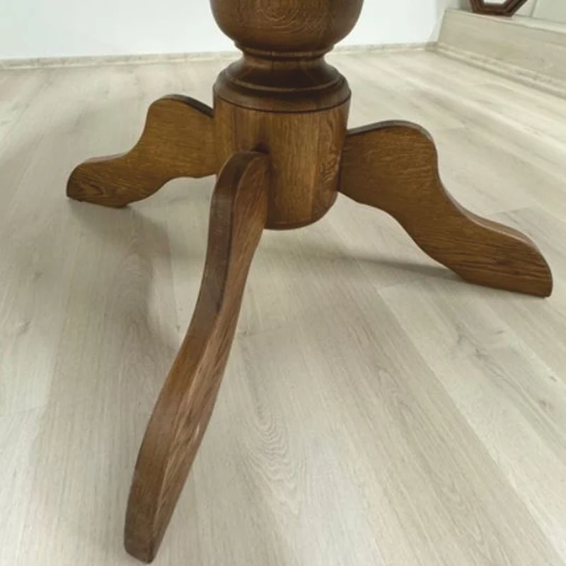 Casa Padrino Landhausstil Eichenholz Esstisch Braun Ø 130 cm - Esszimmer Möbel