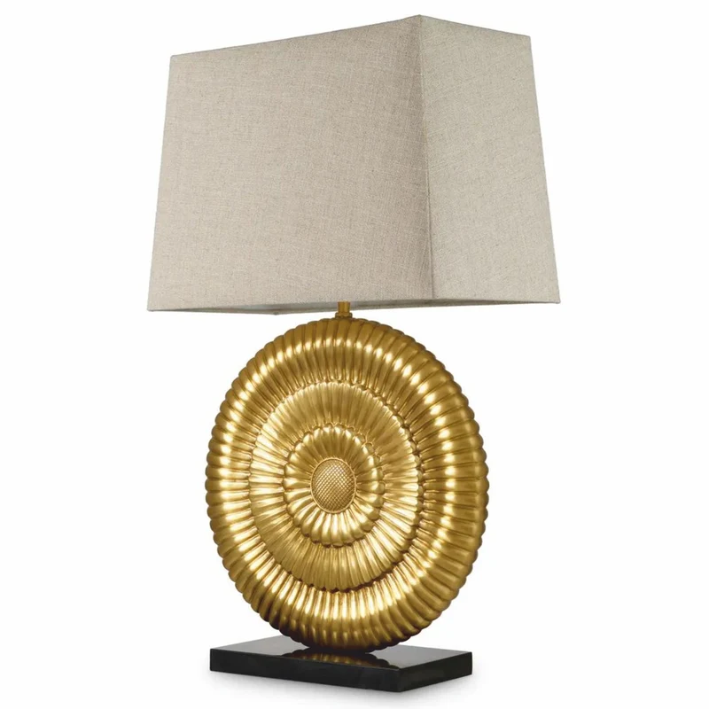 Casa Padrino Luxus Tischleuchte Antik Gold / Schwarz / Beige H. 67 cm - Schreibtischleuchte
