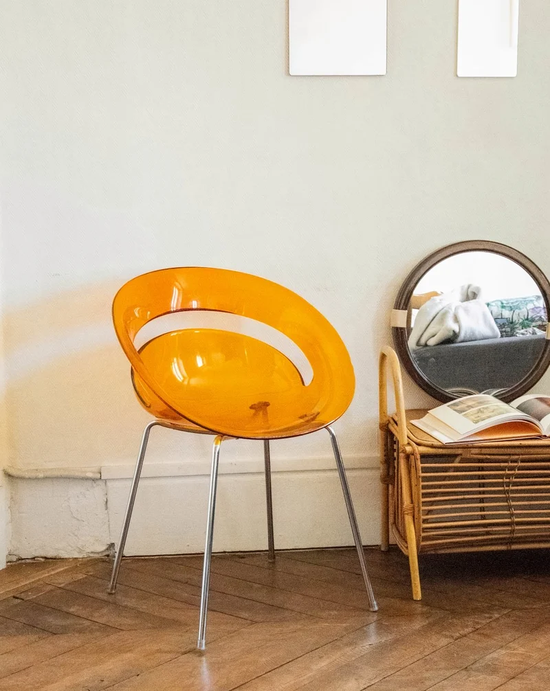 Alma, la chaise chromée orange N°1345