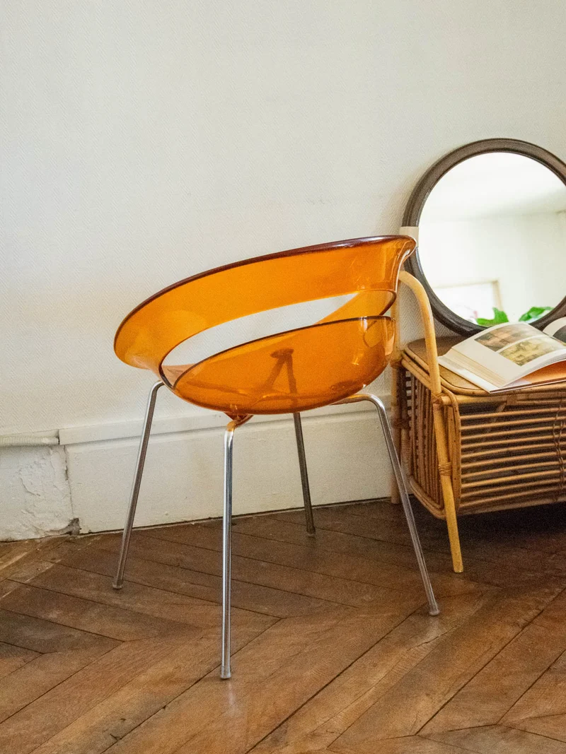 Alma, la chaise chromée orange N°1345