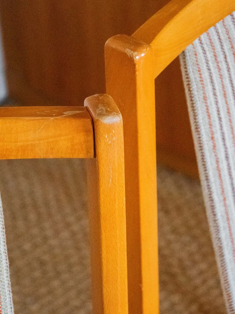 Alma, le lot de 2 chaises rayées en bois clair N°1341