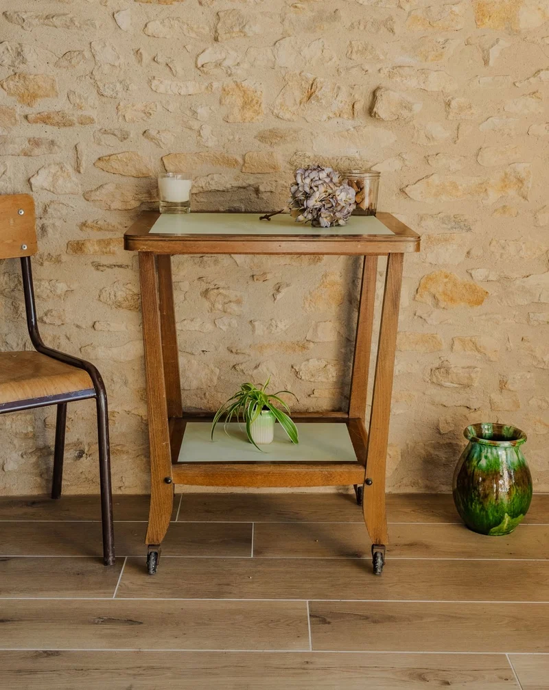 Henriette, la desserte à deux plateaux en bois N°179