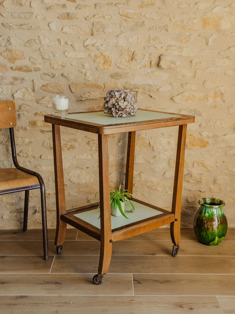 Henriette, la desserte à deux plateaux en bois N°179