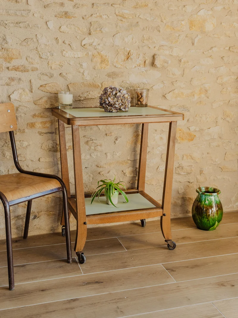 Henriette, la desserte à deux plateaux en bois N°179