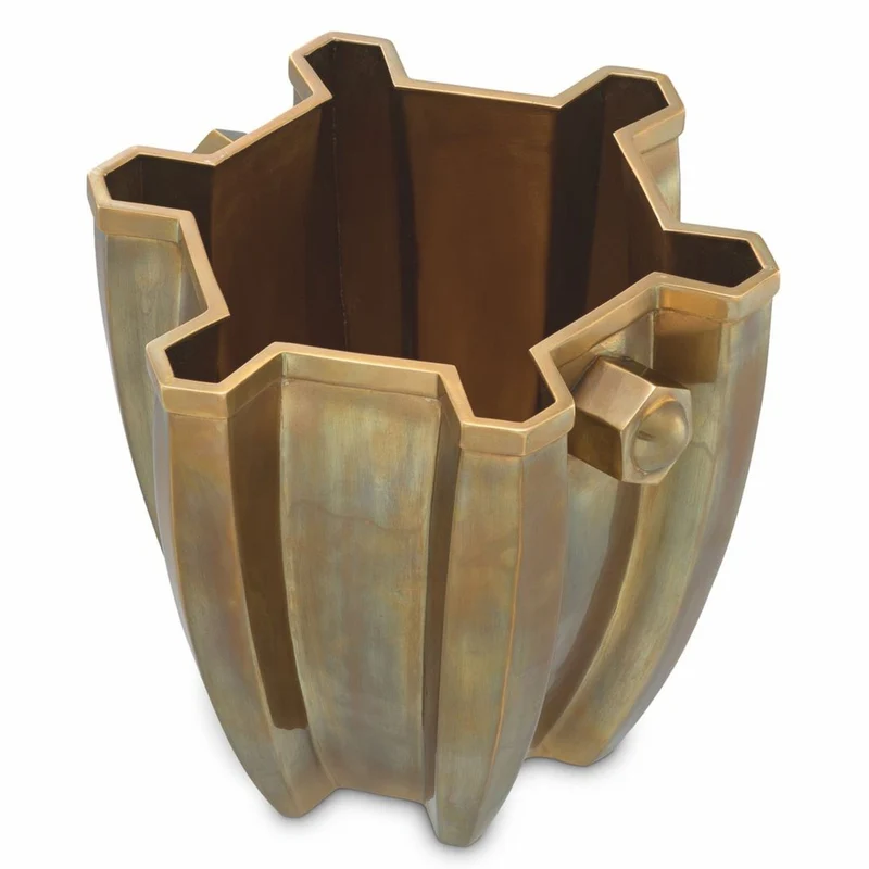Casa Padrino Luxus Weinkühler Vintage Messing H. 25 cm - Champagnerkühler - Hotel Accessoires