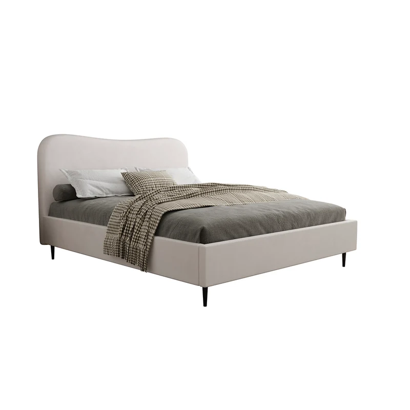Lit coffre 160x200 sommier inclus Gemma Blanc cassé