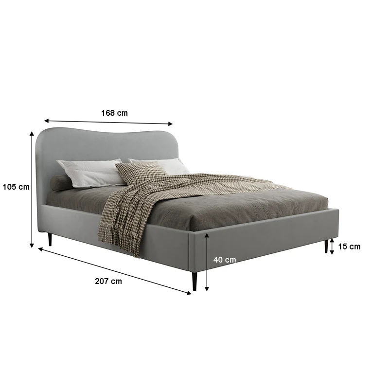 Lit coffre 160x200 sommier inclus Gemma Gris