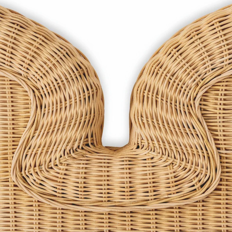 Casa Padrino Luxus Rattan Bett-Kopfteil Naturfarben 228 cm - Luxus Schlafzimmer Möbel