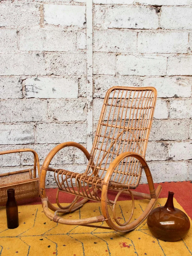 Alibert, le rocking-chair en rotin clair N°68