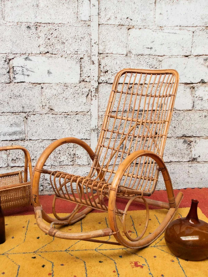 Alibert, le rocking-chair en rotin clair N°68