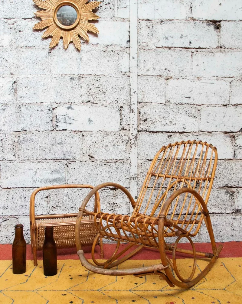Alibert, le rocking-chair en rotin clair N°66