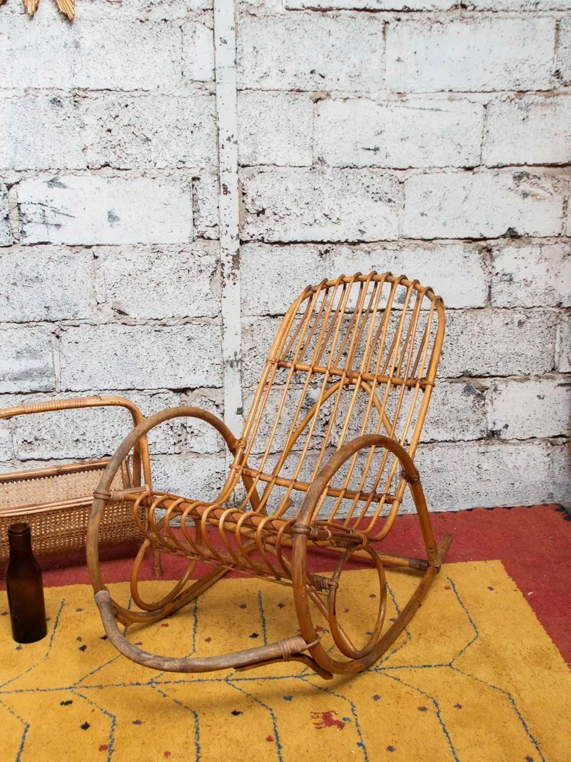 Alibert, le rocking-chair en rotin clair N°66