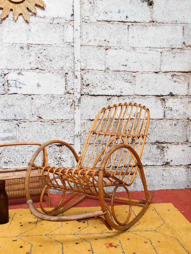 Alibert, le rocking-chair en rotin clair N°66