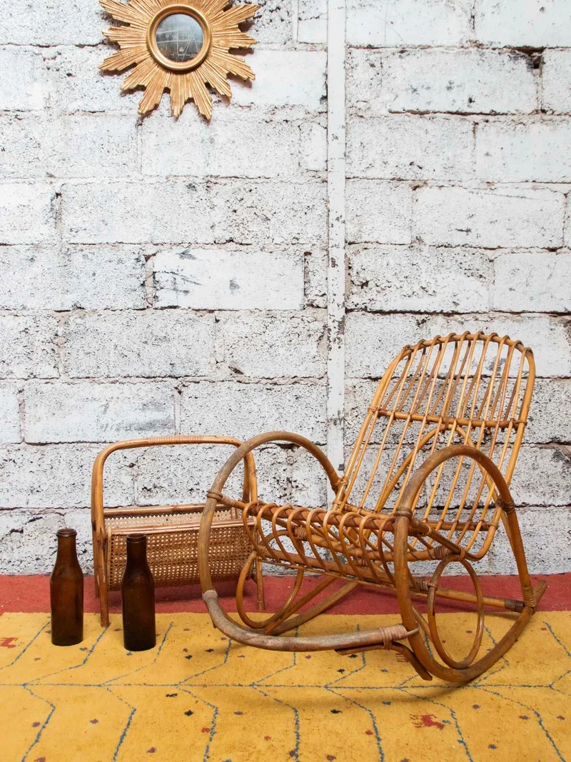 Alibert, le rocking-chair en rotin clair N°66
