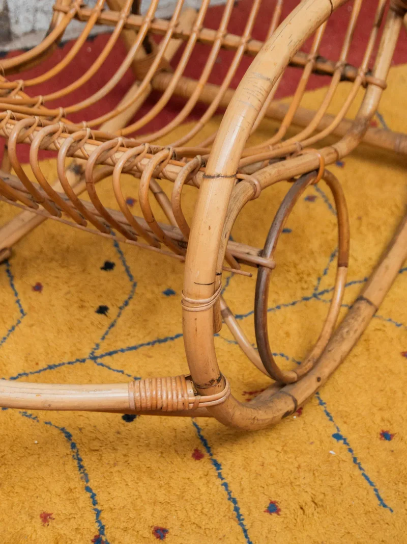 Alibert, le grand rocking-chair en rotin clair N°67