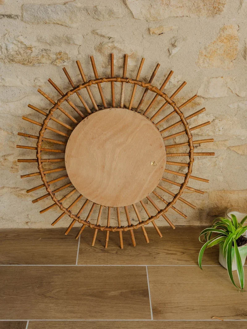 Georges, le miroir soleil en rotin N°1053
