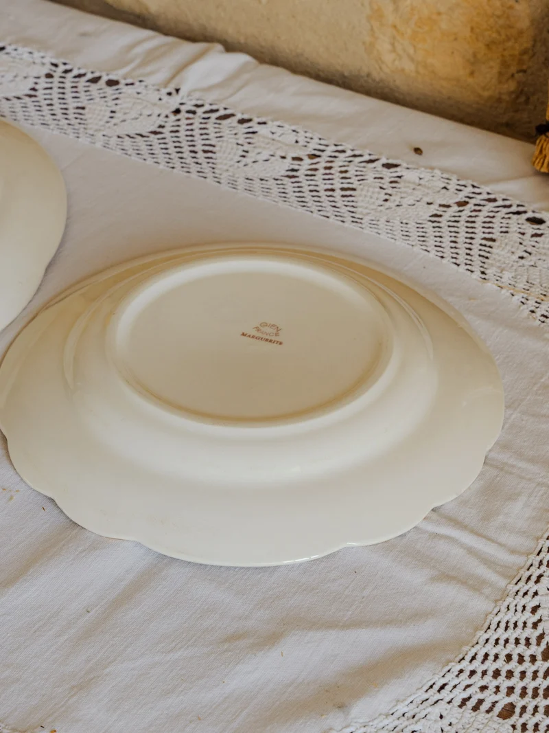 Nestor, le lot de 4 assiettes creuses et 1 plat en faïence N°593
