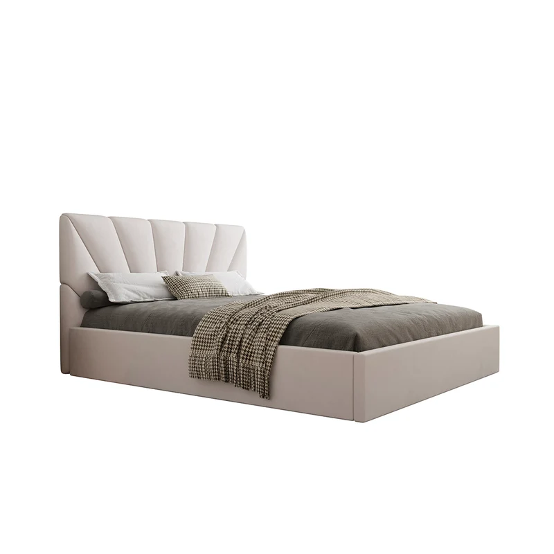 Lit coffre 160x200 sommier inclus Ysee Blanc cassé