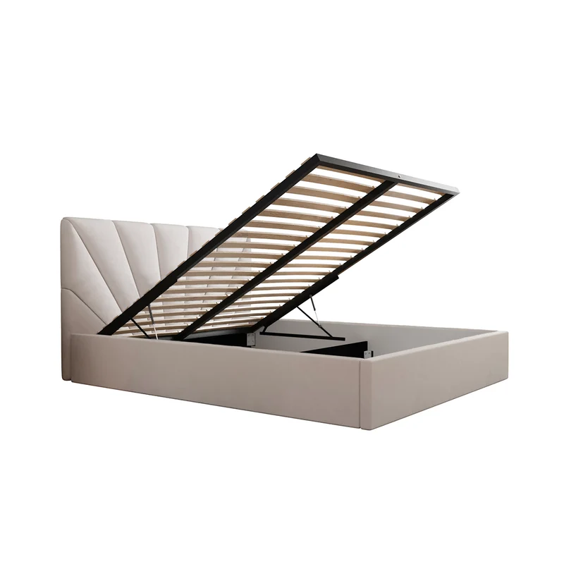 Lit coffre 160x200 sommier inclus Ysee Blanc cassé