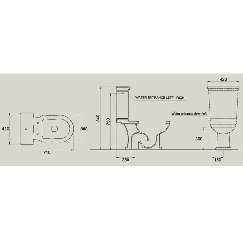 Casa Padrino Luxus Jugendstil WC Weiß / Silber H. 84 cm - Made in Italy