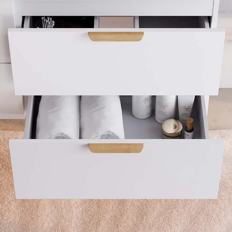 Ensemble meuble sous-vasque 120cm et colonne Oria Blanc mat