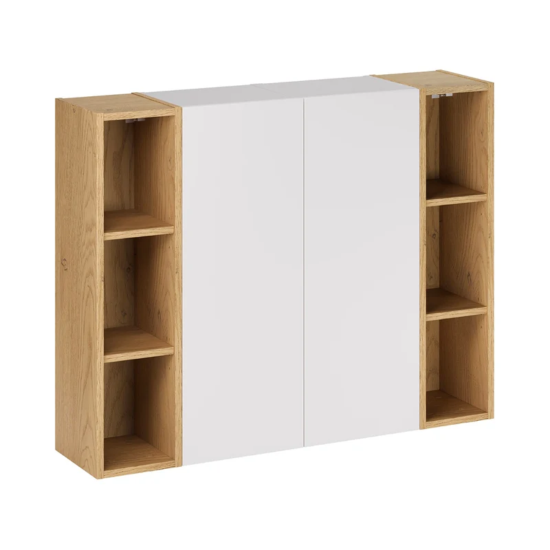 Ensemble meuble sous-vasque 120cm et colonne Oria Blanc mat
