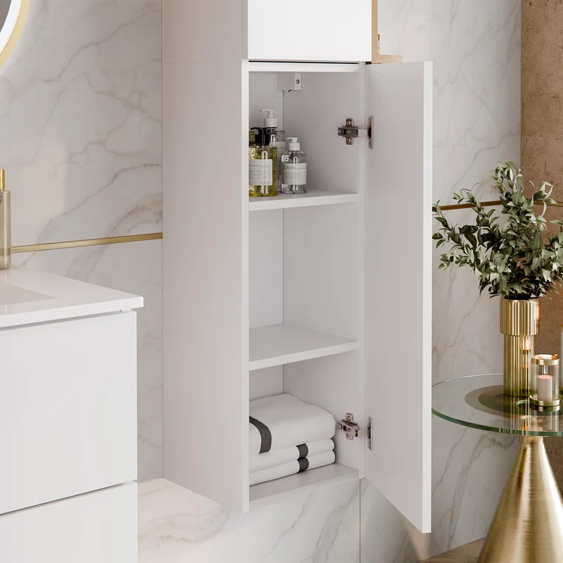 Colonne murale niches arrondies Oria Blanc mat