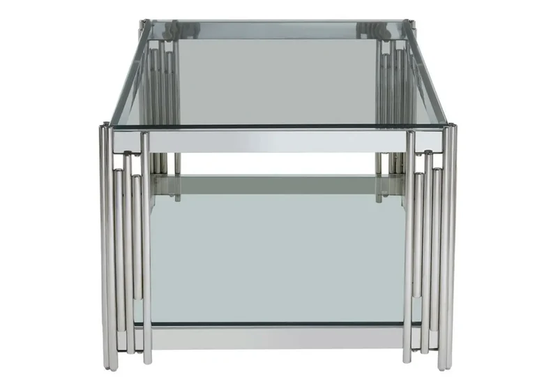 Table basse design chromé verre - Eve