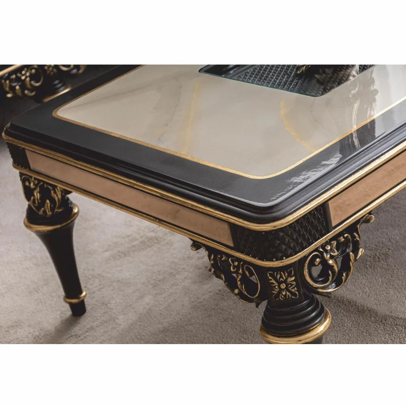 Casa Padrino Luxus Barock Wohnzimmer Set Beige / Braun / Gold - Barock Möbel